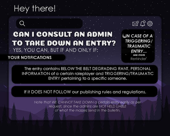 Can I consult the admins to take down a certain entry?